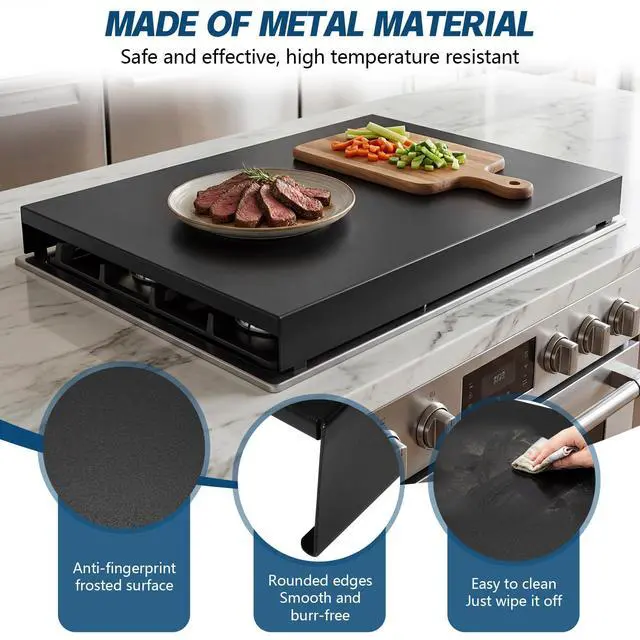 Alt view image 5 of 7 - Duty Stainless Steel Stove Cover Board, 30 x 22.3x 2.75 Inch Gas Stove Top Cover, Scratch & Splash Protection Noodle Board for Electric/Gas Range,Easy-Clean Electric Stove Cover Board