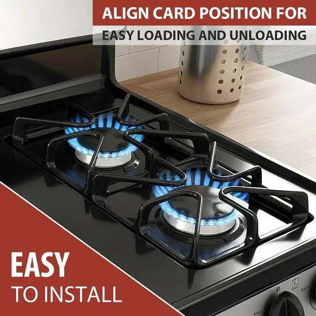 Alt view image 4 of 7 - Premium WB31K10034 GE Gas Stove Burner Grates Replacement Cast Iron 4Pack | General Electric gas stove top parts, GE gas range covers for stove top,Smooth surface burner rack,stove metal accessories