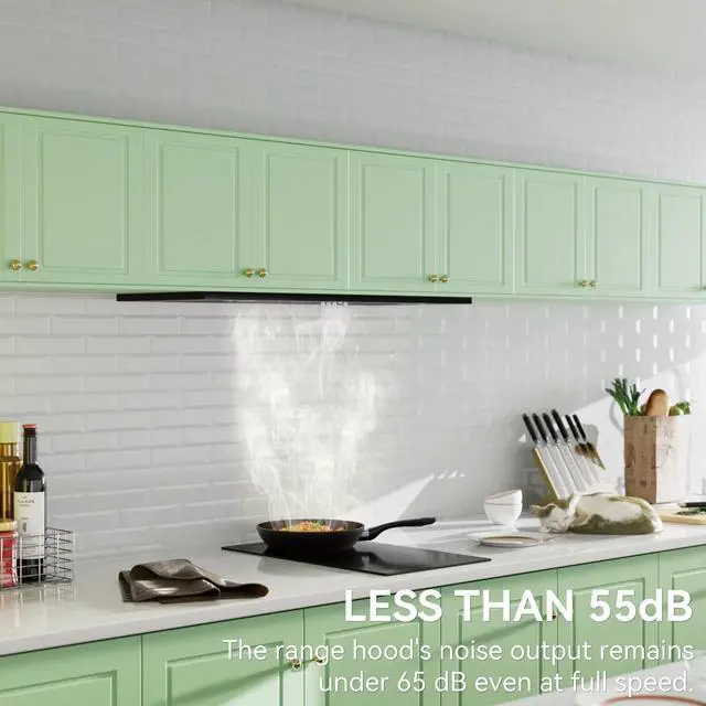 Alt view image 7 of 7 - 30 in Built-in Range Hood Convertable with 600CFM Suction | Dutched/Dutchless Vent Hood with Bright LED Light,3 Speed Fan,Black