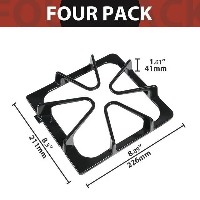 Alt view image 5 of 7 - W10447925 Burner Grates Replacement for Whirlpool Gas stove grates 4 Pack | Premium for Maytag, Kenmore, Amana,Kirkland gas ranges grill, cooktop and stove top cast iron rack 4 burner cooktop parts