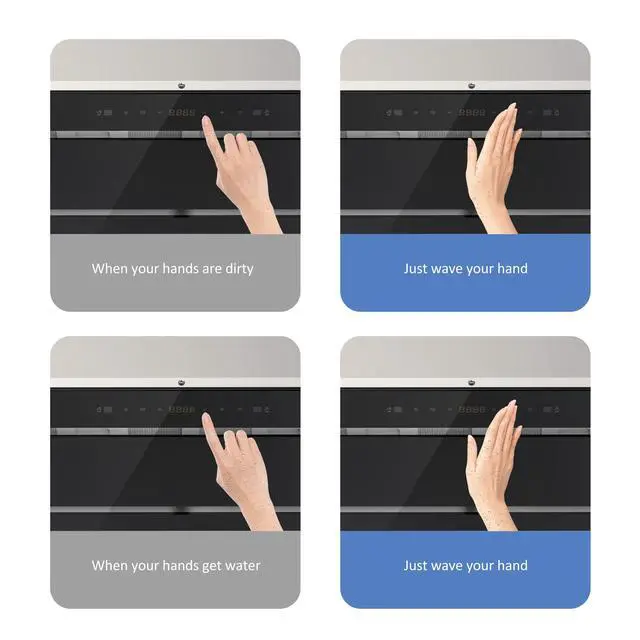 Alt view image 4 of 7 - Range Hood Insert 30 inch 600CFM,Ducted/Ductless Convertible Stove Vent Hood with Gesture Sensing and Touch Control,LED Lights,Tempered Glass,Kitchen Hood included Charcoal Filters