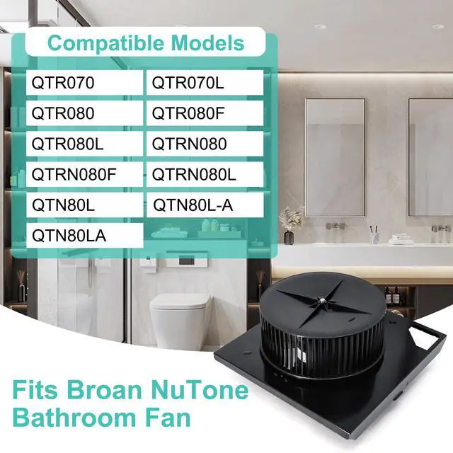 Alt view image 2 of 7 - S-97016621 Bathroom Fan Motor Assembly for Broan Nutone QTN80L, QTN80L-A, QTR080, QTRN080, QTR070, QTR080L, QTR070L, 99080568 Exhaust Fan Replacement Motor
