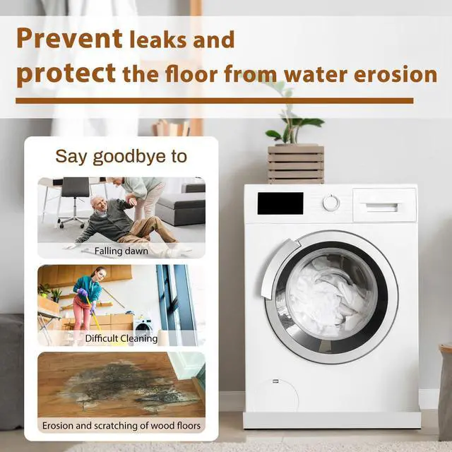 Alt view image 7 of 7 - Upgraded 32" x 30"×2.5" 304 Stainless Steel Washing Machine Drip Pan | Heavy Duty Washer Drip Tray with Anti-slip Bottom Pad-Free with this Multi-Purpose Washer Drip Pan