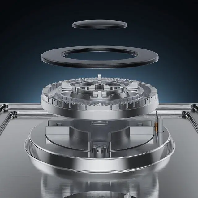 Alt view image 6 of 7 - 12 in. Gas Stove Cooktop with 2 Italy Sabaf Sealed Burners | NG/LPG Convertible in Stainless Steel, 12x21 Inch