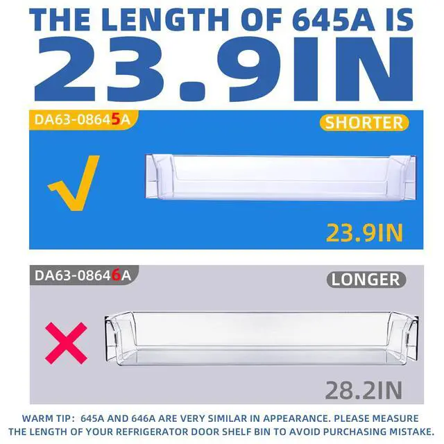 Alt view image 2 of 7 - 2 Pack RT18M6215SR Door Shelf For Samsung Refrigerator Door Shelf DA63-08645A RT18M6213SR RT18M6215SG Suitable With Samsung Fridge Door Shelves For Samsung RT18M6213SG Door Shelf
