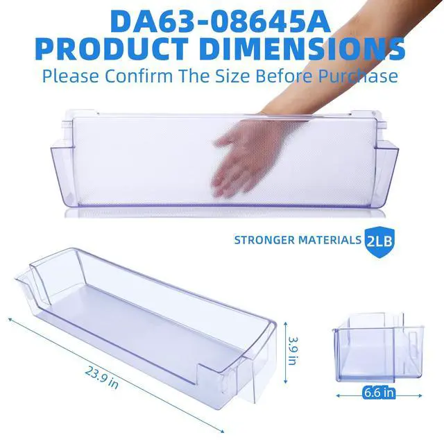 Alt view image 7 of 7 - 2 Pack RT18M6215SR Door Shelf For Samsung Refrigerator Door Shelf DA63-08645A RT18M6213SR RT18M6215SG Suitable With Samsung Fridge Door Shelves For Samsung RT18M6213SG Door Shelf