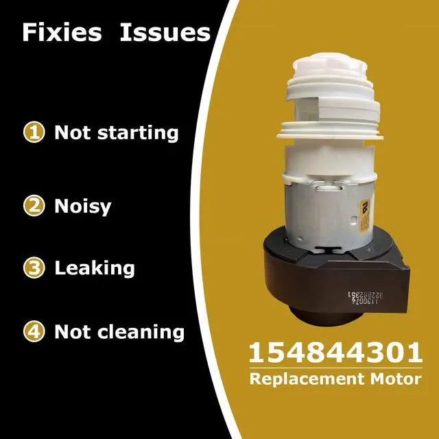 Alt view image 4 of 5 - 154844301 Dishwasher Circulation Pump Motor with O-rings Compatible with Frigidaire, Kenmore, Crosley, Kelvinator 1940268, 154794401, AP5272221, 154488001, 154588701, 154594201, 154648101, 154792801