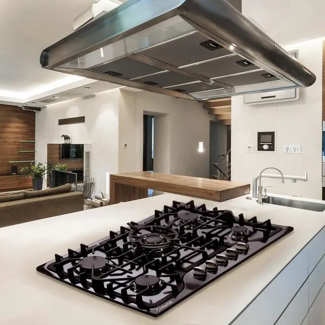 Alt view image 6 of 7 - 30 Inch Gas Cooktop, Built-in Stainless Steel Gas Stovetop 5 High Efficiency Burners Gas Stove LPG/NG Convertible Gas Hob (Black)