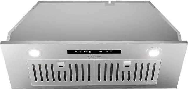 Main image of Range Hood 30 inch, Insert Range Hood 600 CFM Kitchen Vent Stove Hood with 3 Speed Gestures Sensor Touch Control with Remote, Permanent Baffle Filter, Ducted/Ductless Convertible (silver2, gesture)