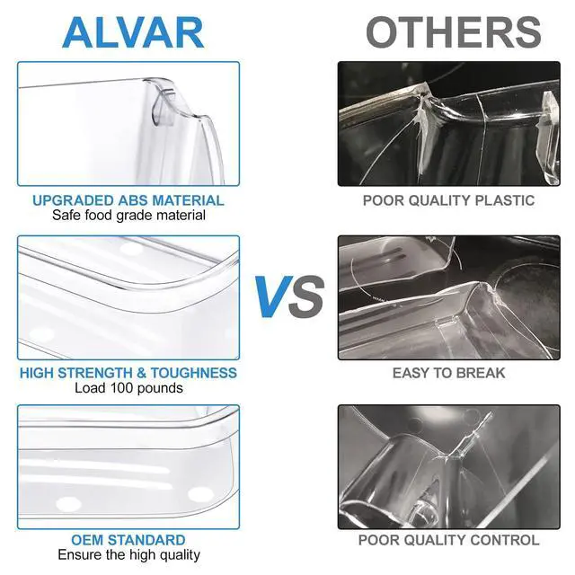 Alt view image 7 of 7 - 240356402 Refrigerator Door Bin and 240323002 Door Shelf Compatible with Frigidaire Refrigerator Door Shelf Replacement Parts FGHS2631PF4A FGHS2655PF5A FGUS2642LF2 FGHS2631PF2 Fridge Door Shelf(4 PCS)