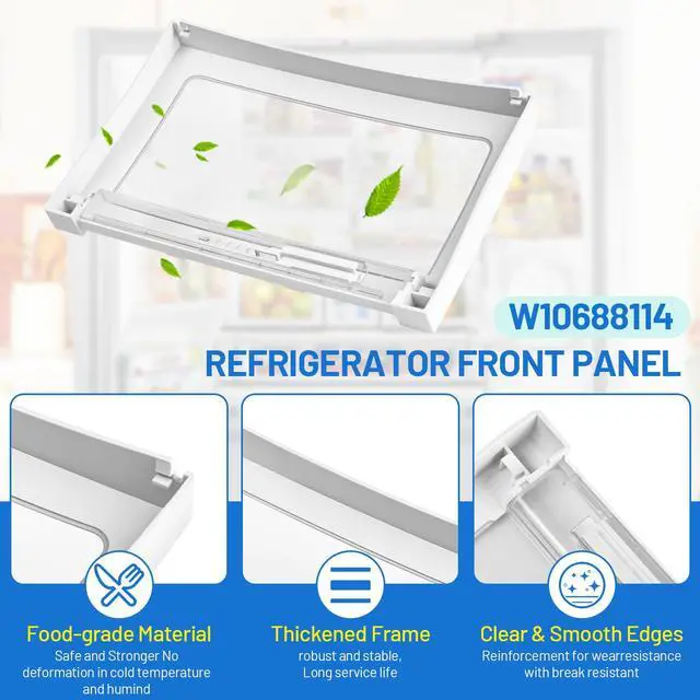 Alt view image 4 of 6 - WPW10688114 W10688114 Refrigerator Crisper Drawer Front Compatible with Whirlpool Refrigerator WRF767SDHZ00 7WF736SDAM10, Replace Parts Number W10510693 AP6023793 3451388 PS11757139