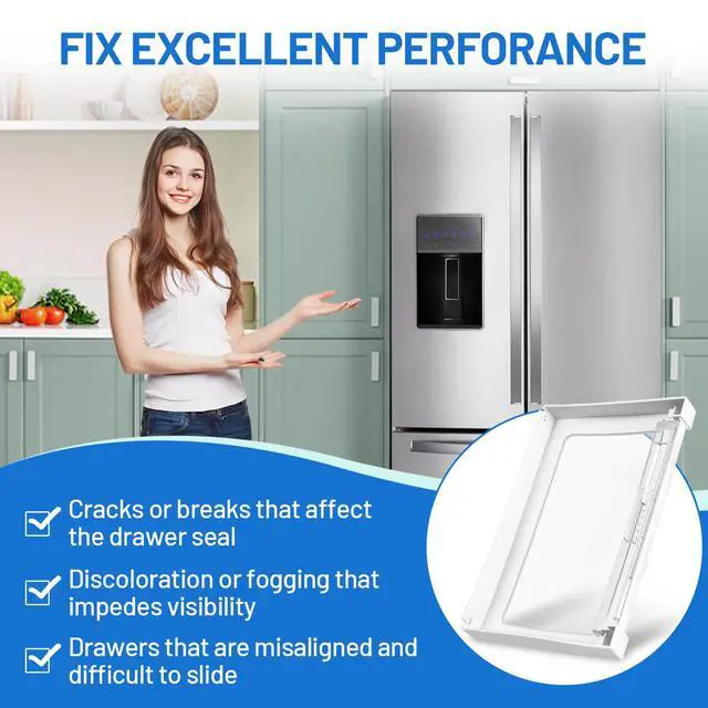 Alt view image 6 of 6 - WPW10688114 W10688114 Refrigerator Crisper Drawer Front Compatible with Whirlpool Refrigerator WRF767SDHZ00 7WF736SDAM10, Replace Parts Number W10510693 AP6023793 3451388 PS11757139
