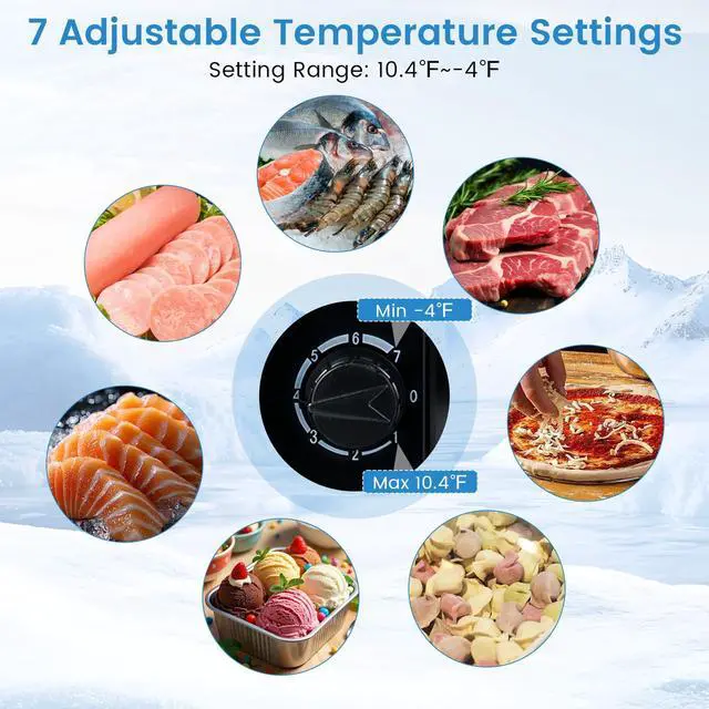 Alt view image 2 of 7 - Mini Freezer, 2.1 Cu.Ft Small Compact Upright Freezer with Reversible Door, Adjustable Thermostat, Removable Shelves, Quiet Freezer for Dorm Office Apartment (Silver)