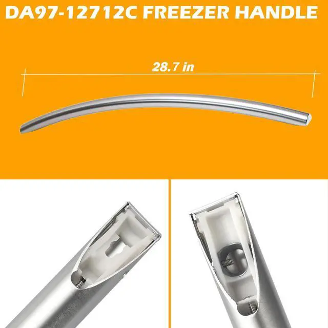 Alt view image 5 of 7 - DA97-12712C Freezer Handle Compatible with Samsung Door,Samsung Refrigerator Freezer Door Handle Replacement DA97-11515C DA64-03945F,Compatible with RF28HMEDBSR RF28HMELBSR RF30HBEDBSR RF24FSEDBSR