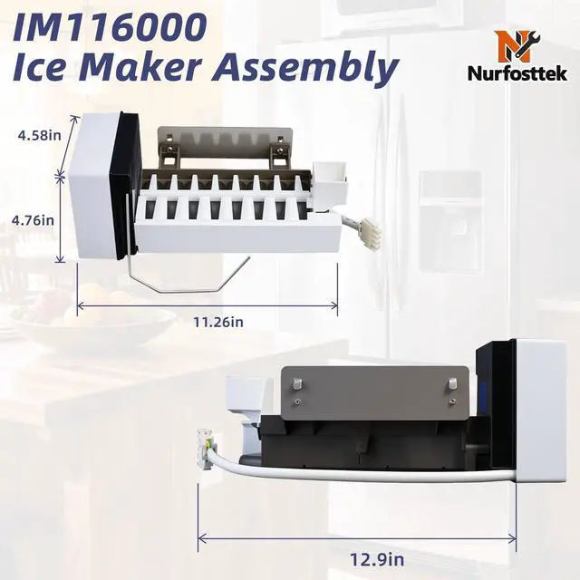 Alt view image 2 of 7 - IM116000 Ice Maker Kit, for Frigidaire Kenmore Refrigerators | Food-grade Material, Operates Stably and Reliably, Replaces 21873600, AP5950053, PS10057479, IM5