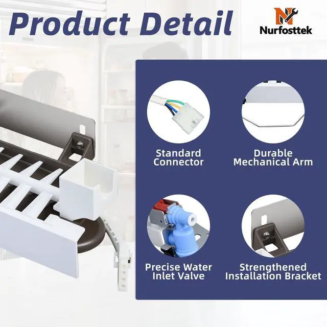 Alt view image 4 of 7 - IM116000 Ice Maker Kit, for Frigidaire Kenmore Refrigerators | Food-grade Material, Operates Stably and Reliably, Replaces 21873600, AP5950053, PS10057479, IM5