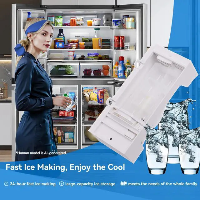 Alt view image 3 of 7 - W11455232 W11397137 Refrigerator Ice Maker Kit for Whirlpool WRQA59CNKZ | Durable Material Offers OEM Quality & Fast Ice, A 20-min Easy DIY Fix Makes Your Refrigerator Party-ready for Cold Drinks