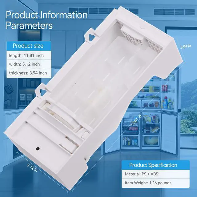 Alt view image 7 of 7 - W11455232 W11397137 Refrigerator Ice Maker Kit for Whirlpool WRQA59CNKZ | Durable Material Offers OEM Quality & Fast Ice, A 20-min Easy DIY Fix Makes Your Refrigerator Party-ready for Cold Drinks
