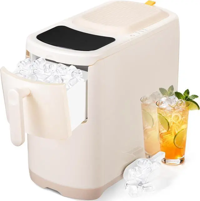 Main image of Portable Countertop Ice Maker with Self-Cleaning, 18Lbs/24H, One-Touch Operation, Ice Scoop for Home, Kitchen, Office(White)