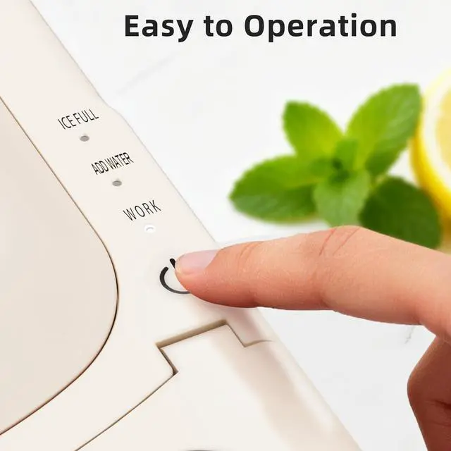 Alt view image 2 of 7 - Portable Countertop Ice Maker with Self-Cleaning, 18Lbs/24H, One-Touch Operation, Ice Scoop for Home, Kitchen, Office(White)