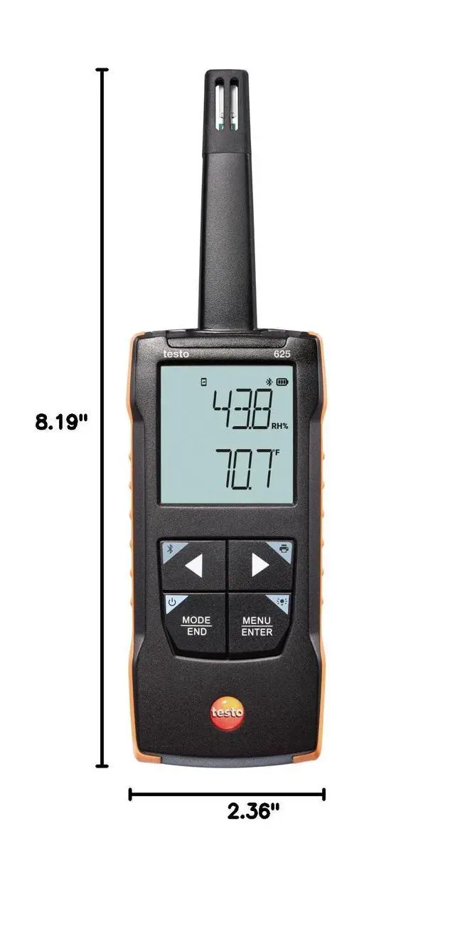 Alt view image 3 of 3 - 625 Hygrometer Digital Humidity Meter for Air Temperature and Humidity Wet Bulb Thermometer with Calculation of Dew Point - Hygrometer Indoor Humidity with App Compatibility