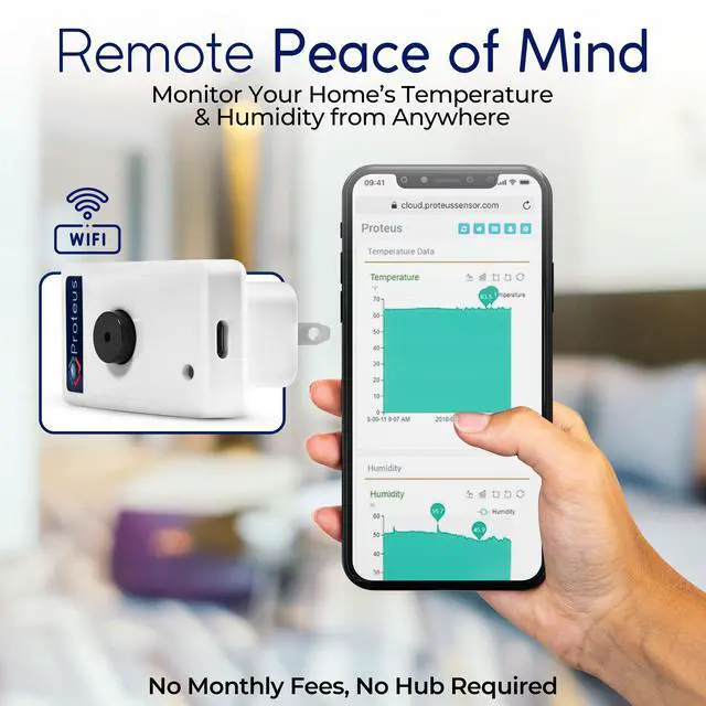 Alt view image 2 of 6 - AMBIO - Wifi Temperature Humidity sensor with Buzzer and Email/Text Alerts