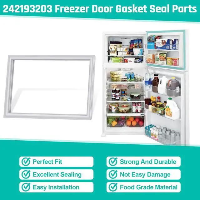 Alt view image 3 of 7 - Upgraded 242193203 Refrigerator Freezer Door Gasket for Frigidaire Kenmore Crosley Freezer Door Seal Replacement Parts FFHI1831QP6, FFHT1814QW0, 17.91*28.74 Refrigerator Door Gasket Seal