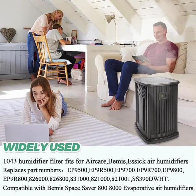 Alt view image 6 of 7 - 1043 Super Humidifier Wick Filters(3-Pack) Replacement for Essick AirCare Humidifiers Filter 1043 EP9500 EP9700 EP9800 831000 821000 826000 826800 836000hb Bemis Space Saver 800 8000 Series