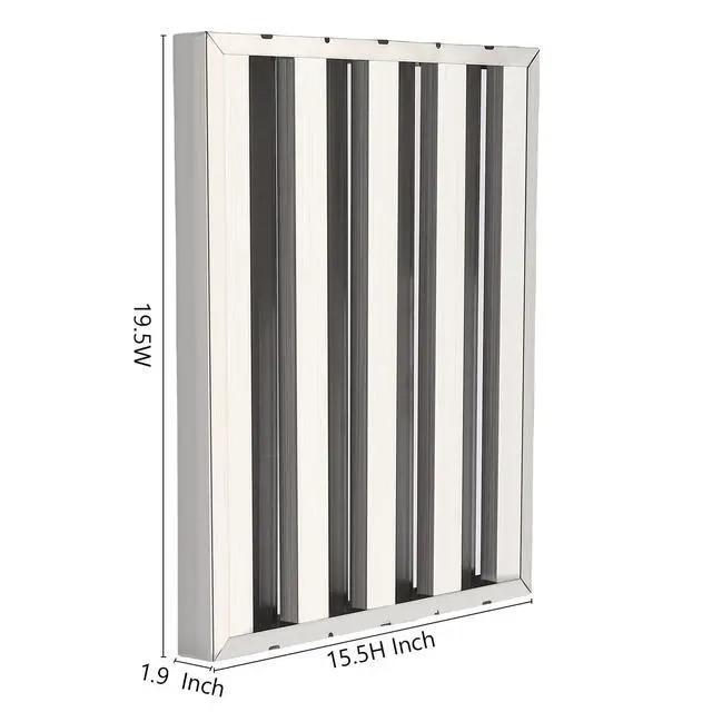 Alt view image 2 of 6 - Commercial Hood Filters 19.5 in W x 15.5 in H Inch, Stainless Steel 6 Grooves Range Hood Filter for Kitchen Exhaust Hoods
