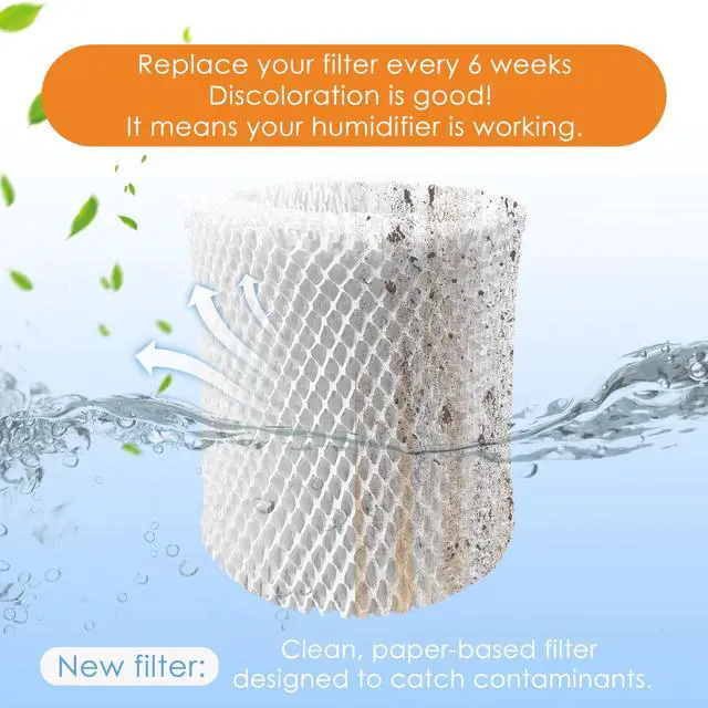 Alt view image 3 of 7 - 4 Pack Large Room Humidifier Filters Replacement Wick Filters Compatible with Canopy Humidifier Plus ONLY 5.5L(Dont fit for Bedside or Nursery)