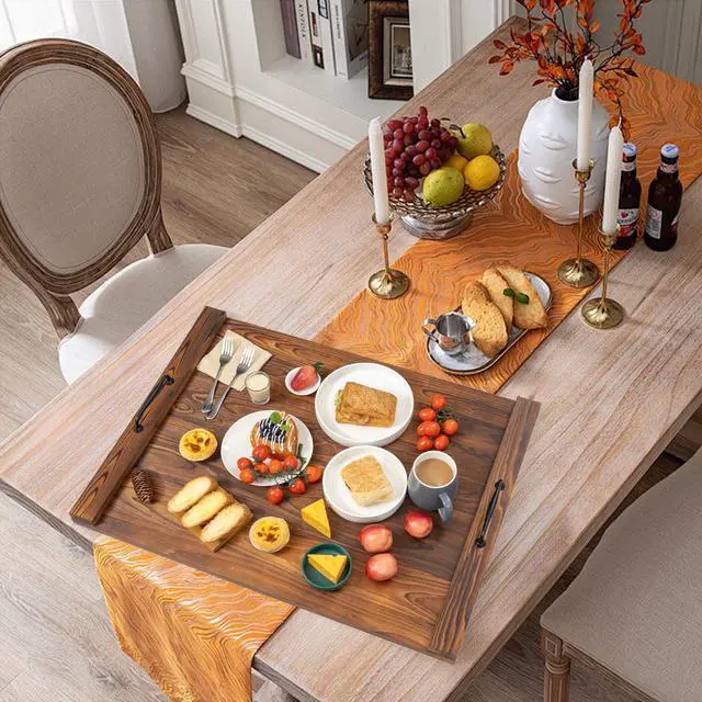 Alt view image 2 of 7 - Noodle Board Stovetop Cover with Handles, Sink Wood Block Covers for Electric & Gas Stove, RV Stove Burner, Farmhouse Decorative Wooden Tray for Kitchen