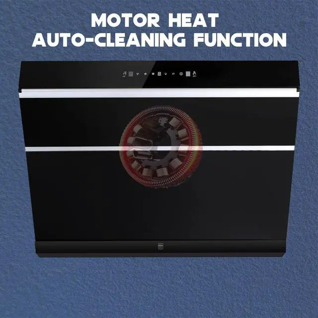 Alt view image 4 of 7 - Under Cabinet Range Hood 30 inch, 900 CFM, Heating Auto-cleaning | Wall mount kitchen hood, gesture & touch control, tempered glass surface, 3-speed exhaust fan, baffle filters, vent hood