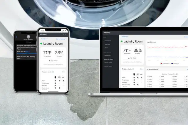 Alt view image 4 of 7 - Watchdog Home Monitor - Water, Temperature, Humidity, and Power Outage Alarm Sensor with WiFi