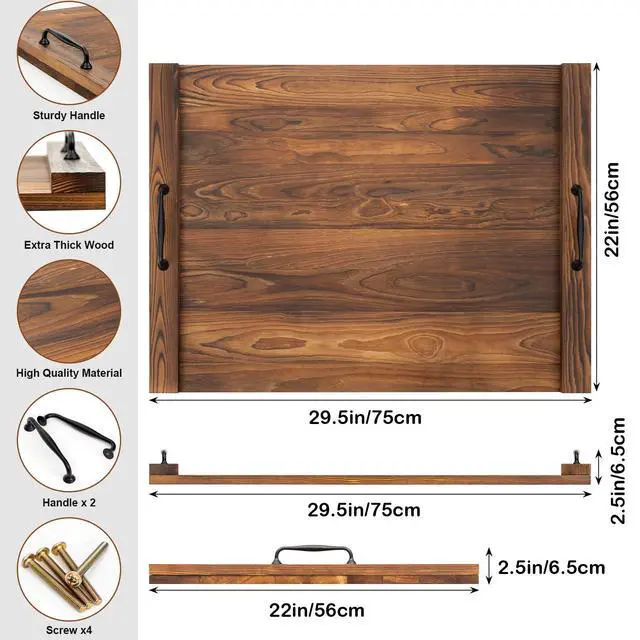 Alt view image 6 of 7 - Noodle Board Stovetop Cover with Handles, Sink Wood Block Covers for Electric & Gas Stove, RV Stove Burner, Farmhouse Decorative Wooden Tray for Kitchen