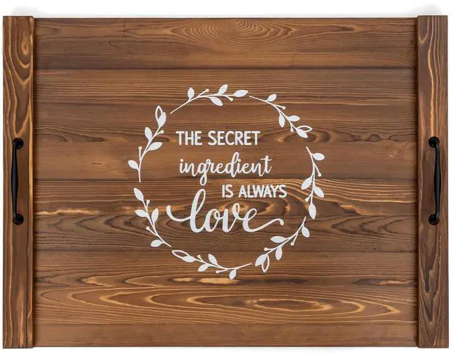 Main image of Noodle Board Stovetop Cover with Handles, Sink Wood Block Covers for Electric & Gas Stove, RV Stove Burner, Farmhouse Decorative Wooden Tray for Kitchen-The Secret Ingredient is Always Love