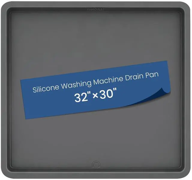 Main image of 33 X 30 inch Large Thickened Silicone Washing Machine Drain Pan with 1-1/5" Raised Edge, Leak Protection Anti-Vibration Non-Slip Washing Machine Tray for Washer Dryer Other Appliances