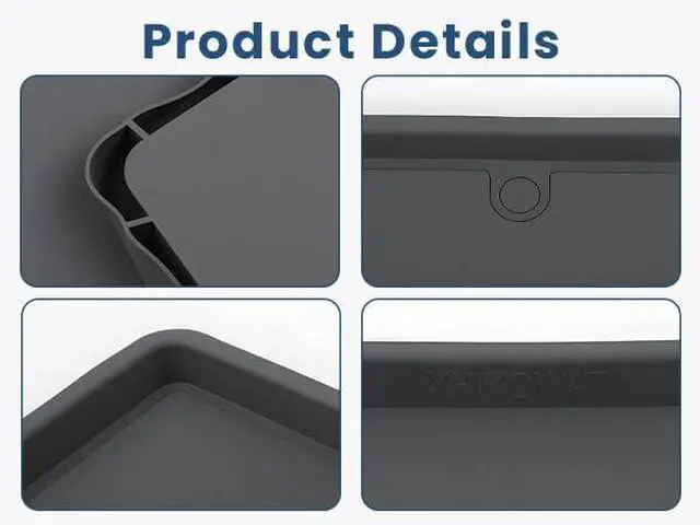 Alt view image 6 of 7 - 33 X 30 inch Large Thickened Silicone Washing Machine Drain Pan with 1-1/5" Raised Edge, Leak Protection Anti-Vibration Non-Slip Washing Machine Tray for Washer Dryer Other Appliances