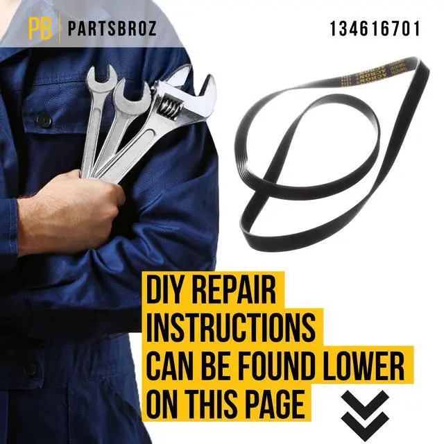 Alt view image 6 of 7 - 134616701 Washer Drive Belt for Frigidaire AP6329610 PS12364058 4838833