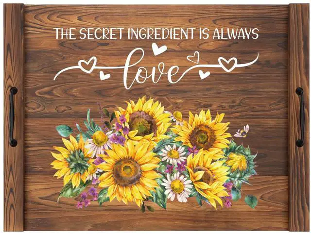 Main image of Noodle Board Stovetop Cover with Handles, Sunflower Kitchen Decor Wood Block Covers for Electric & Gas Stove, RV Stove Burner and Sink, Farmhouse Decorative Wooden Tray for Kitchen