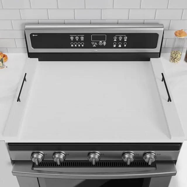 Main image of Noodle Board Stove Top Covers - White Wooden Stove Cover with Handles for Gas Burners & Electric Stove - 30 x 22 inches Kitchen Counter Extension