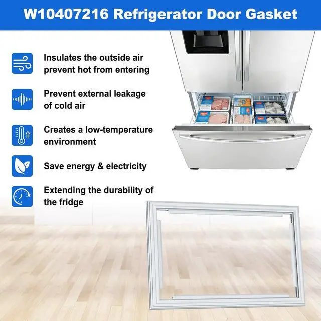 Alt view image 6 of 7 - W10407216 Refrigerator Door Gasket Compatible With Whirlpool Maytag KitchenAid Jenn-Air and Kenmore Refrigerators Replace W10685869 2683747 AP5653796 PS5573760 EAP5573760 W10248749