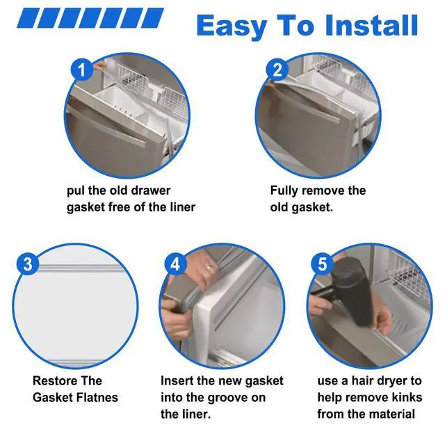 Alt view image 7 of 7 - W10407216 Refrigerator Door Gasket Compatible With Whirlpool Maytag KitchenAid Jenn-Air and Kenmore Refrigerators Replace W10685869 2683747 AP5653796 PS5573760 EAP5573760 W10248749
