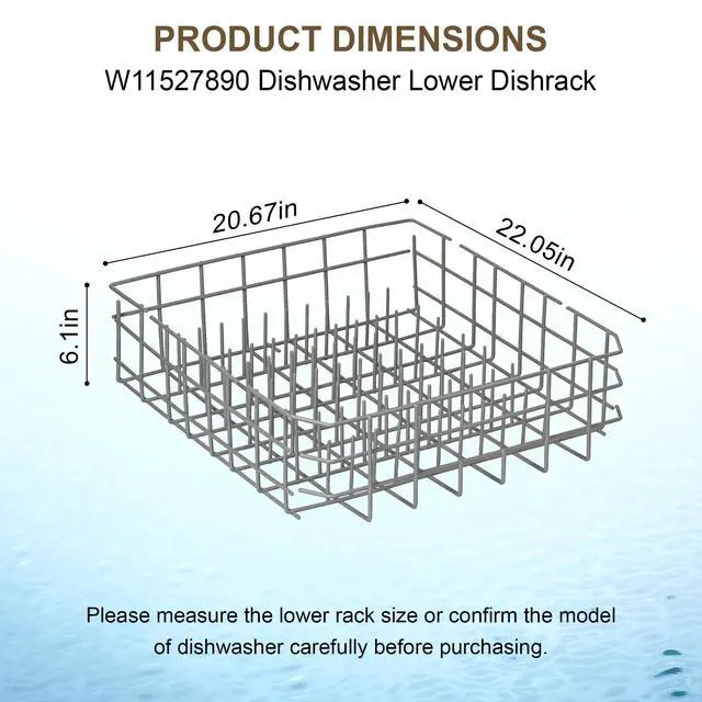 Alt view image 3 of 7 - W11527890 Dishwasher Lower Dishrack Compatible with Whirlpool Kenmore Kitchen Aid Maytag replace 8519566 W10199774 W10525641 W10525642 W10525643 WPW10525642 WPW10525643