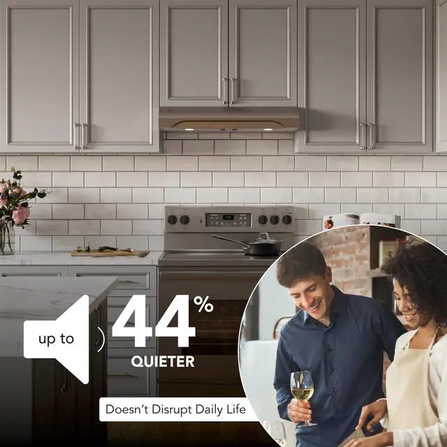 Alt view image 3 of 7 - 30 Inch Alta Under Cabinet Range Hood, ENERGY STAR, 350 Max Blower CFM - Electric Rangehood and Exhaust for Kitchen Stove Cooking and Ventilation, Stainless Steel
