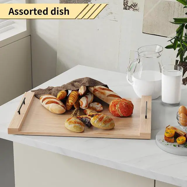 Alt view image 7 of 7 - Oak-colored Wood Noodle Board Stove Cover with Handles - 30x22 inch Stove Top Cover for Gas Burners, Decorative Wooden Stove Topper for Electric Range, Extra Counter Space for Farmhouse Kitchen