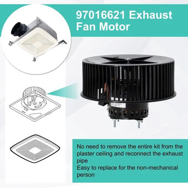 Alt view image 6 of 7 - S-97016621 Bathroom Fan Motor Replacement for Broan Nutone Bathroom Exhaust Fan QTN80L, QTN80L-A, QTR080, QTRN080, QTR070, QTR080L, QTR070L
