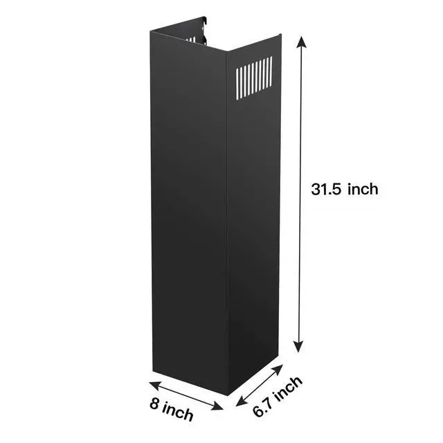 Alt view image 5 of 5 - Stainless Steel Chimney Extension for Range Hood GD17 and GD24 Series, 31.5 inch, Wall-Mounted style (Black)