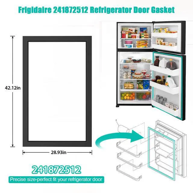 Alt view image 5 of 7 - Upgraded 241872512 Refrigerator Door Gasket Compatible With Frigidaire Refrigerator Door Seal Part Replaces 240514612 240542112 240542124 5304439526 Fridge Door Gasket for Kenmore Freezer Door Gasket