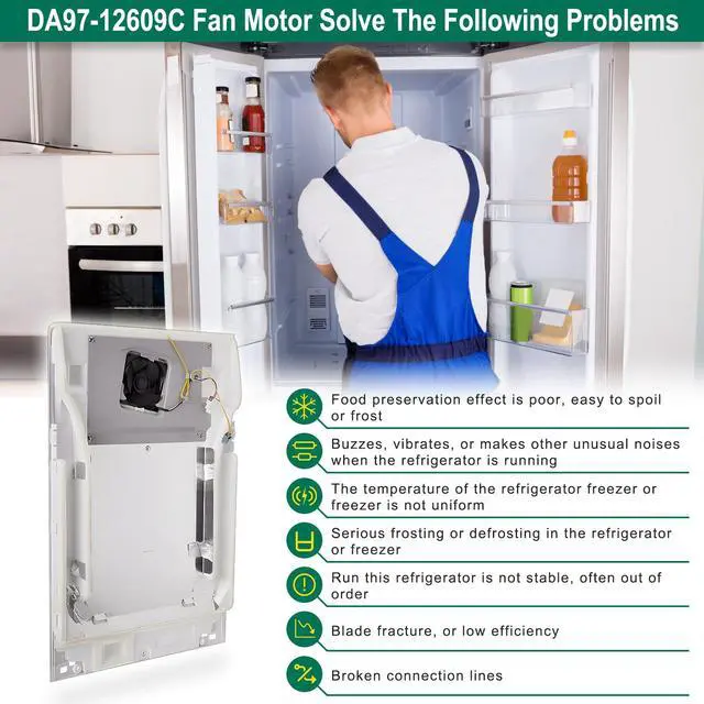 Alt view image 4 of 7 - Upgraded DA97-12609C Refrigerator Evaporator Fan Motor Cover Replacement Compatible with Samsung DA97-12609A Evaporator Cover Assembly Fit RF263BEAESR RF263BEAESP RF261BEAESR Refrigerator Fan Motor