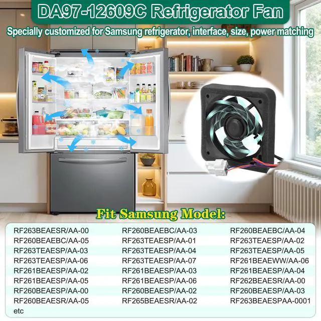 Alt view image 5 of 7 - Upgraded DA97-12609C Refrigerator Evaporator Fan Motor Cover Replacement Compatible with Samsung DA97-12609A Evaporator Cover Assembly Fit RF263BEAESR RF263BEAESP RF261BEAESR Refrigerator Fan Motor
